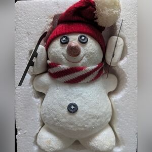 Department 56.03005 Billy Buttons Snowman with Ice Skates 2002 Discontinued Item